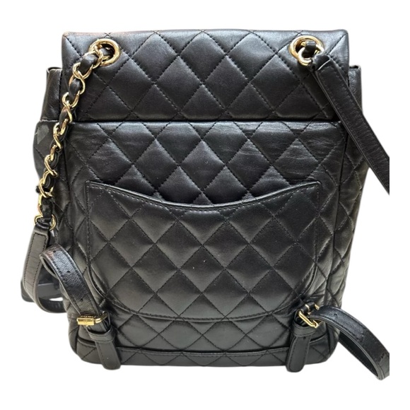 CHANEL Matelasse Small Backpack Bag Leather Logo Black - Picture 3 of 11